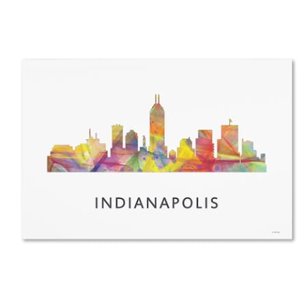 Trademark Fine Art Marlene Watson 'Indianapolis Indiana Skyline WB-1' Canvas Art, 22x32 MW0375-C2232GG